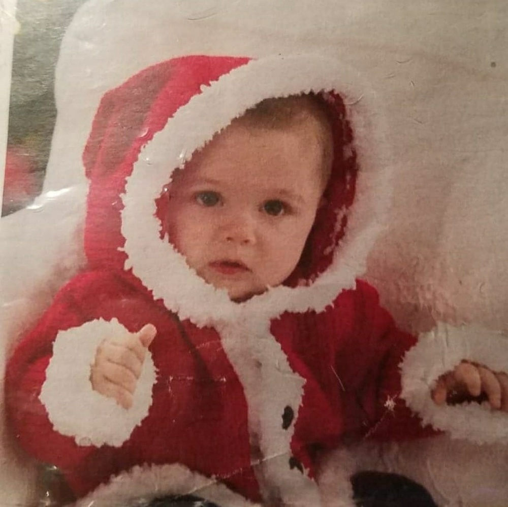 Baby Xmas sweaters - hand knitted.